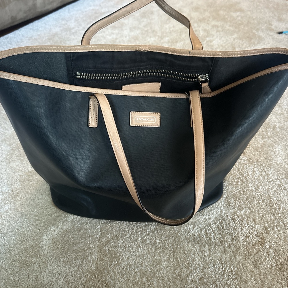 Coach Saffiano leather large tote bag.
